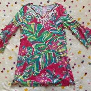 Lilly Pulitzer Pink and Green Floral Tunic Dress